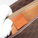 CELINE Macadam Tote Bag PVC Leather Brown Gold Auth BA13920-19