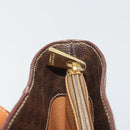CELINE Macadam Tote Bag PVC Leather Brown Gold Auth BA13920-22