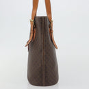 CELINE Macadam Tote Bag PVC Leather Brown Gold Auth BA13920-3