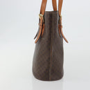 CELINE Macadam Tote Bag PVC Leather Brown Gold Auth BA13920-4
