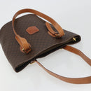 CELINE Macadam Tote Bag PVC Leather Brown Gold Auth BA13920-6