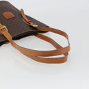 CELINE Macadam Tote Bag PVC Leather Brown Gold Auth BA13920-7