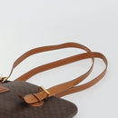 CELINE Macadam Tote Bag PVC Leather Brown Gold Auth BA13920-8