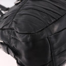 PRADA Hand Bag Leather 2way Black Silver Auth BA13922V-12