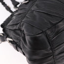PRADA Hand Bag Leather 2way Black Silver Auth BA13922V-14