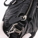 PRADA Hand Bag Leather 2way Black Silver Auth BA13922V-19