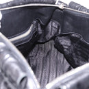 PRADA Hand Bag Leather 2way Black Silver Auth BA13922V-22