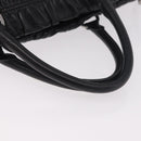 PRADA Hand Bag Leather 2way Black Silver Auth BA13922V-7