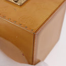 LOUIS VUITTON Vernis Bleecker Cosmetic Pouch Beige M91002 LV Auth BA13925-15