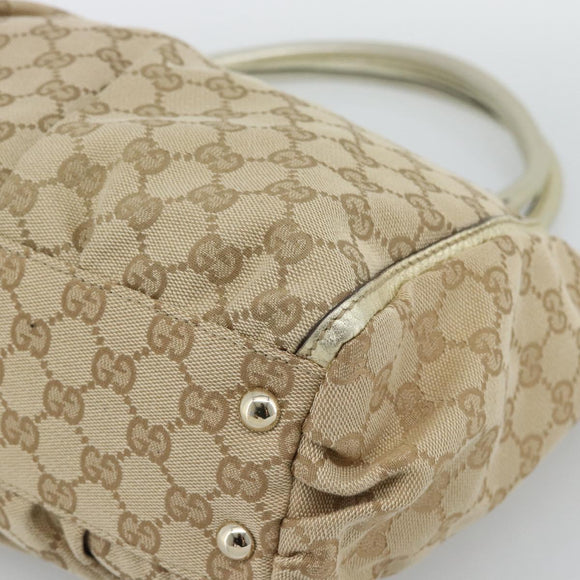 GUCCI GG Canvas Abbey Tote Bag Beige Gold 189831 Auth BA13928A