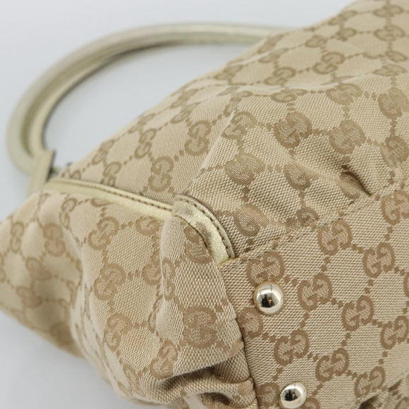 GUCCI GG Canvas Abbey Tote Bag Beige Gold 189831 Auth BA13928A