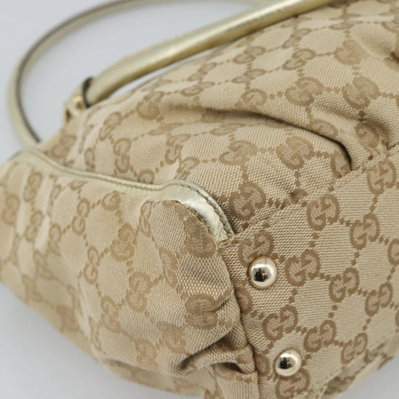 GUCCI GG Canvas Abbey Tote Bag Beige Gold 189831 Auth BA13928A