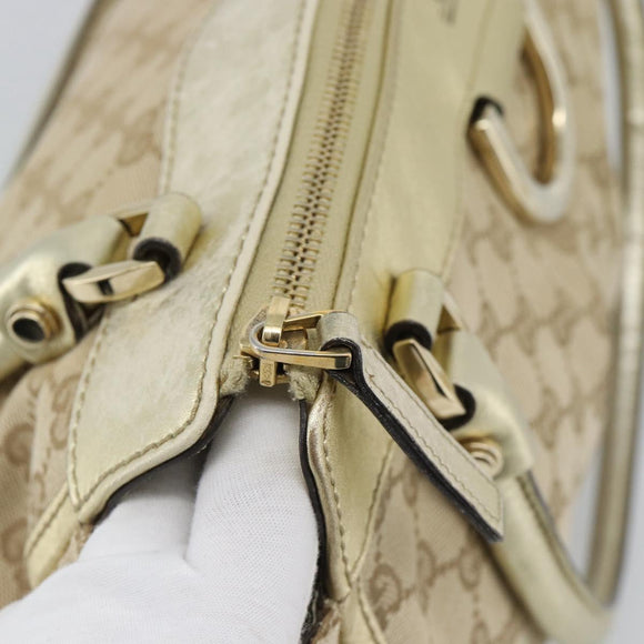GUCCI GG Canvas Abbey Tote Bag Beige Gold 189831 Auth BA13928A