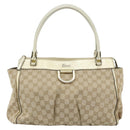 GUCCI GG Canvas Abbey Tote Bag Beige Gold 189831 Auth BA13928A-13