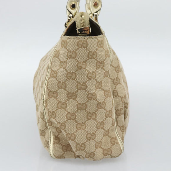 GUCCI GG Canvas Abbey Tote Bag Beige Gold 189831 Auth BA13928A