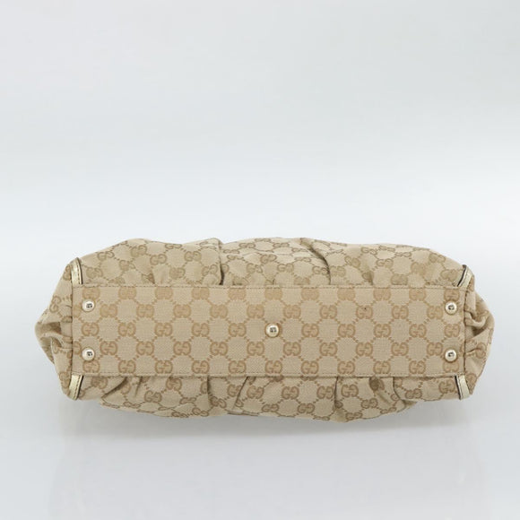 GUCCI GG Canvas Abbey Tote Bag Beige Gold 189831 Auth BA13928A
