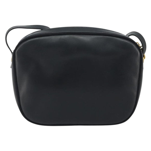Salvatore Ferragamo Vala Shoulder Bag Leather Black Gold Auth BA13929