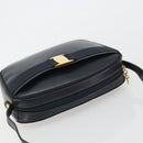 Salvatore Ferragamo Vala Shoulder Bag Leather Black Gold Auth BA13929-6
