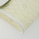 Christian Dior Honeycomb Shoulder Bag PVC Leather White Gold Auth BA13931-11