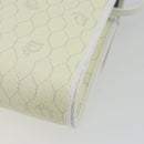 Christian Dior Honeycomb Shoulder Bag PVC Leather White Gold Auth BA13931-12