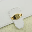 Christian Dior Honeycomb Shoulder Bag PVC Leather White Gold Auth BA13931-14