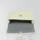 Christian Dior Honeycomb Shoulder Bag PVC Leather White Gold Auth BA13931-15