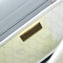 Christian Dior Honeycomb Shoulder Bag PVC Leather White Gold Auth BA13931-16