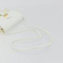 Christian Dior Honeycomb Shoulder Bag PVC Leather White Gold Auth BA13931-7