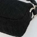 Salvatore Ferragamo Gancini Hand Bag Cotton Black Silver Auth BA13932A-9