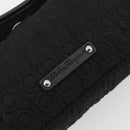 Salvatore Ferragamo Gancini Hand Bag Cotton Black Silver Auth BA13932A-18