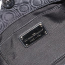 Salvatore Ferragamo Gancini Hand Bag Cotton Black Silver Auth BA13932A-19