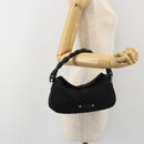 Salvatore Ferragamo Gancini Hand Bag Cotton Black Silver Auth BA13932A-22