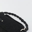 Salvatore Ferragamo Gancini Hand Bag Cotton Black Silver Auth BA13932A-14