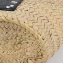 LOEWE Ghibli Soot Sprites Basket Small Bag Raffia Beige Silver Auth BA13934SM-15