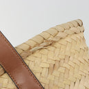 LOEWE Ghibli Soot Sprites Basket Small Bag Raffia Beige Silver Auth BA13934SM-9