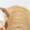 LOEWE Ghibli Soot Sprites Basket Small Bag Raffia Beige Silver Auth BA13934SM-21