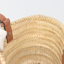 LOEWE Ghibli Soot Sprites Basket Small Bag Raffia Beige Silver Auth BA13934SM-22