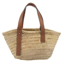 LOEWE Ghibli Soot Sprites Basket Small Bag Raffia Beige Silver Auth BA13934SM-2