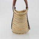 LOEWE Ghibli Soot Sprites Basket Small Bag Raffia Beige Silver Auth BA13934SM-4