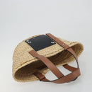 LOEWE Ghibli Soot Sprites Basket Small Bag Raffia Beige Silver Auth BA13934SM-6