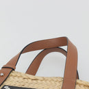 LOEWE Ghibli Soot Sprites Basket Small Bag Raffia Beige Silver Auth BA13934SM-14
