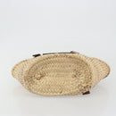 LOEWE Ghibli Soot Sprites Basket Small Bag Raffia Beige Silver Auth BA13934SM-5