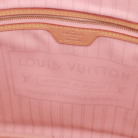 LOUIS VUITTON Damier Azur Tahiti Neverfull MM Rose N41050 LV Auth BA13936SAV