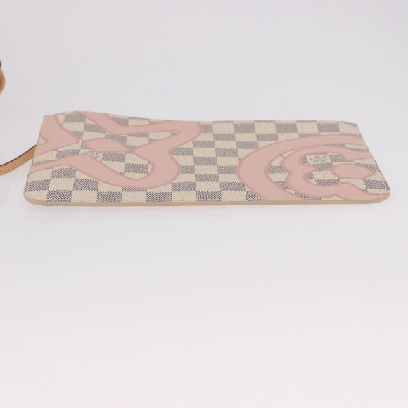 LOUIS VUITTON Damier Azur Tahiti Neverfull MM Rose N41050 LV Auth BA13936SAV