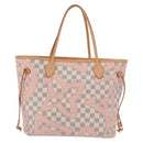 LOUIS VUITTON Damier Azur Tahiti Neverfull MM Rose N41050 LV Auth BA13936SAV-2
