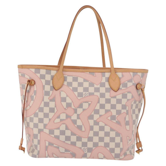 LOUIS VUITTON Damier Azur Tahiti Neverfull MM Rose N41050 LV Auth BA13936SAV