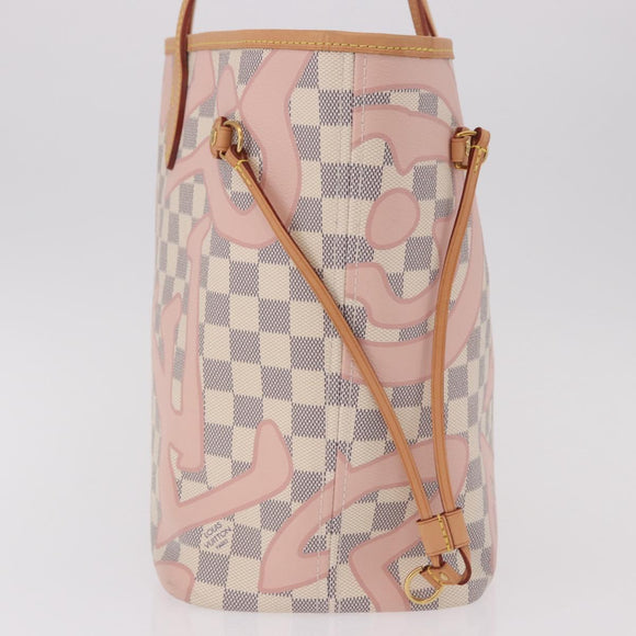 LOUIS VUITTON Damier Azur Tahiti Neverfull MM Rose N41050 LV Auth BA13936SAV