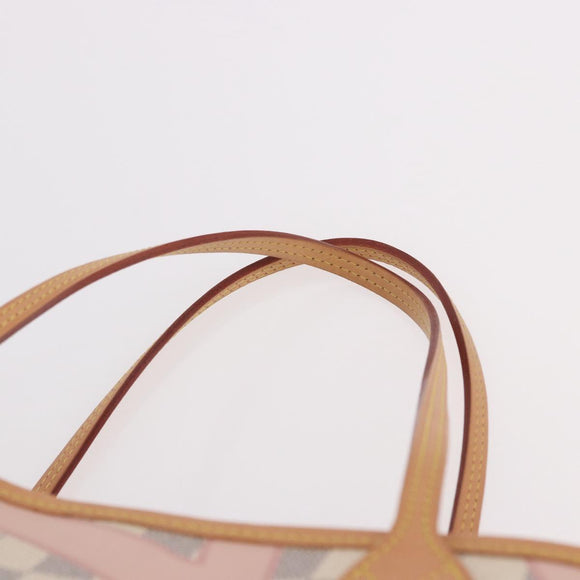 LOUIS VUITTON Damier Azur Tahiti Neverfull MM Rose N41050 LV Auth BA13936SAV