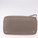 PRADA Vitterodino Hand Bag Leather 2way Gray Gold Auth BA13937V-5