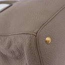 PRADA Vitterodino Hand Bag Leather 2way Gray Gold Auth BA13937V-16